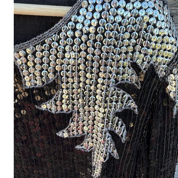 Vintage Sequins Jean for Joseph Le Bon Black Silver Women's Medium - Picture 5 of 6